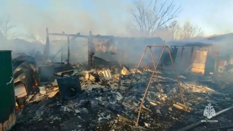 Пожар в частном доме в селе Терса Еланского района