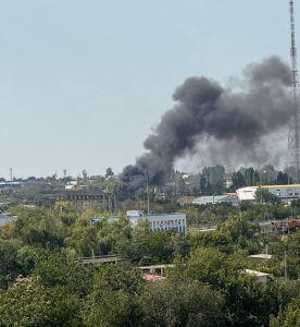 МЧС сообщает о возгорании в промзоне Жилгородка