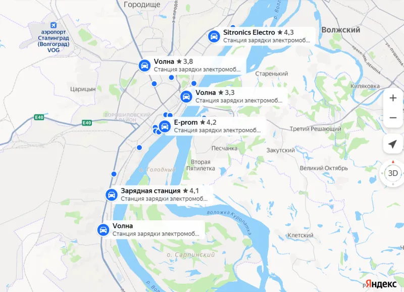 Волгоград — 12-й в России по числу станций зарядки электромобилей