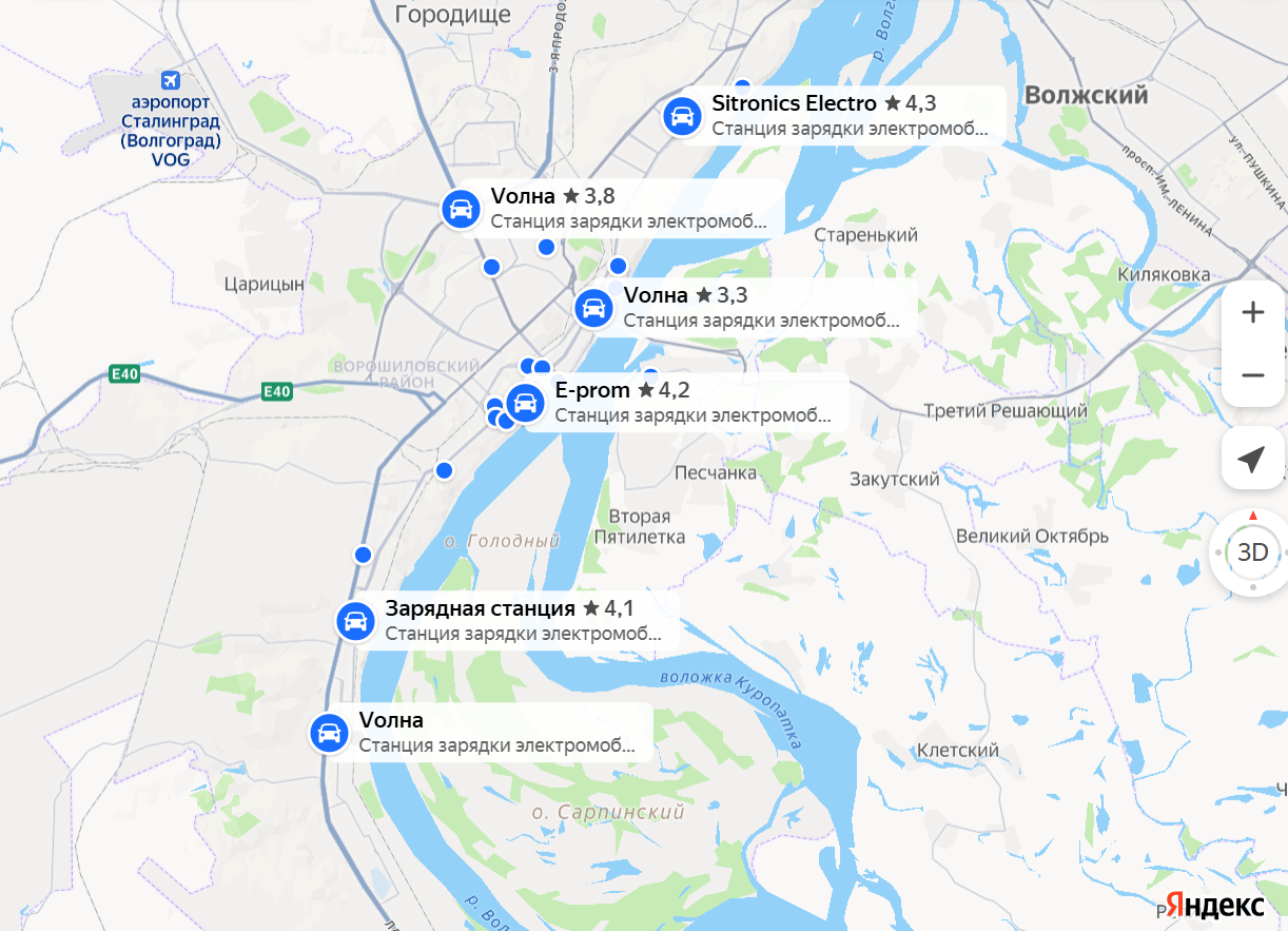 Волгоград — 12-й в России по числу станций зарядки электромобилей