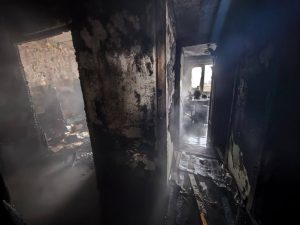 Кадры сгоревшей квартиры на улице Удмуртской