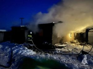 В Рудне при пожаре в хозяйственной постройке пострадал мужчина