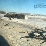 Грузовик перевернулся на повороте к хутору Акишинский