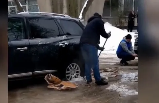 В Центральном районе Волгограда машины застревают во дворах из-за утечки воды