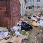 Мусор не вывозят: двор на Тарифной завален отходами