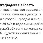 Ливни, град и сильный ветер накроют Волгоградскую область — объявлено штормовое предупреждение