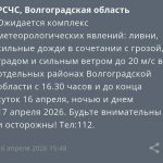 В Волгоградской области объявлено экстренное предупреждение из-за ливней и шквалистого ветра
