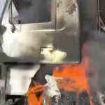 Фура вспыхнула на Третьей Продольной в Волгограде