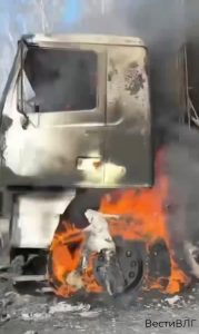 Фура вспыхнула на Третьей Продольной в Волгограде