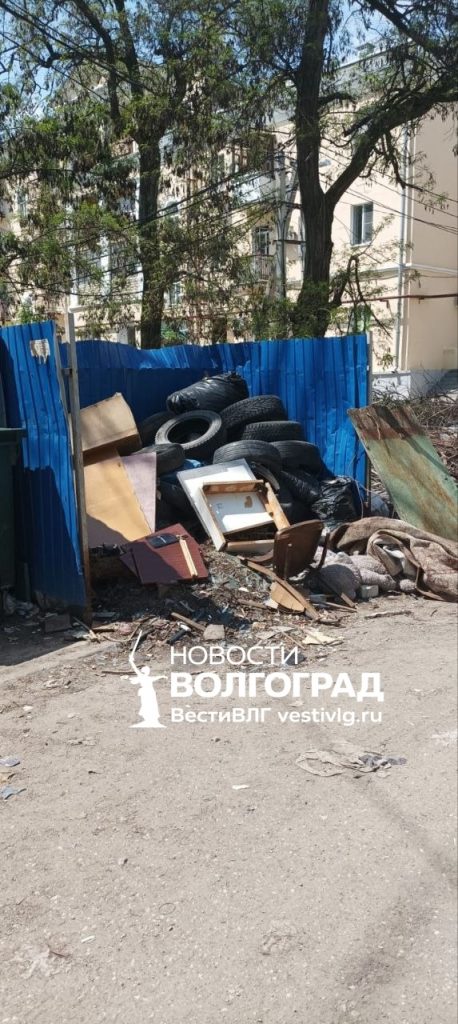 «Заявка в работе»: волгоградцы пожаловались на мусор рядом с детской поликлиникой