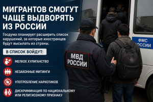 Госдума предложила чаще выдворять мигрантов за административные нарушения