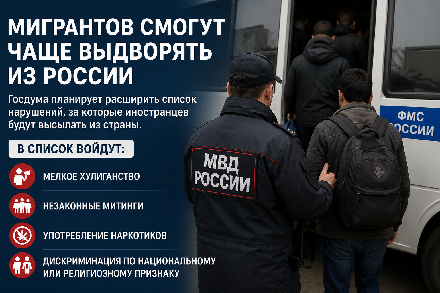 Госдума предложила чаще выдворять мигрантов за административные нарушения