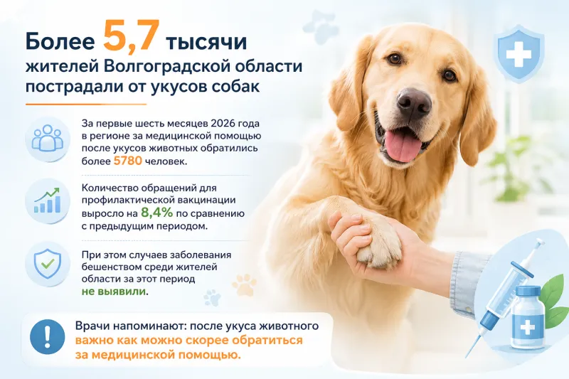 В Волгоградской области выросло число обращений после укусов животных