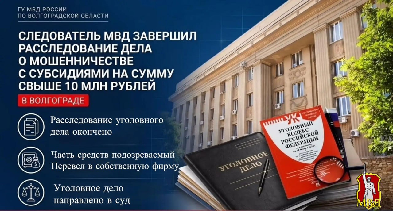 В Волгоградской области директора турфирмы обвинили в хищении более 8 млн рублей субсидий