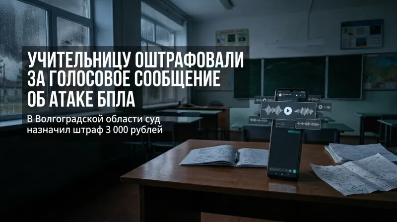 В Волгоградской области учительницу оштрафовали за сообщение об атаке БПЛА